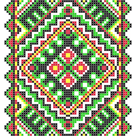 Embroidery. Ukrainian national ornament decoration. Vector illustrationのイラスト素材
