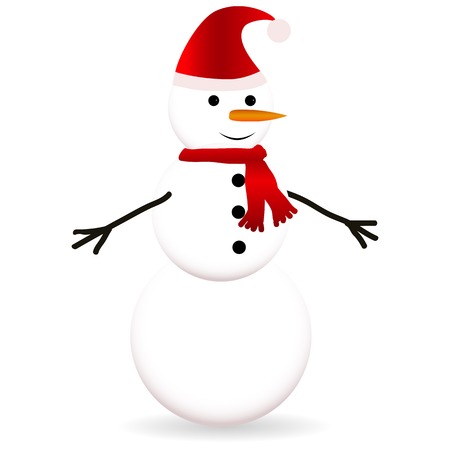 snowman with scarf on a white backgroundのイラスト素材
