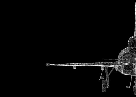 Fighter Plane model, body structure, wire modelの写真素材