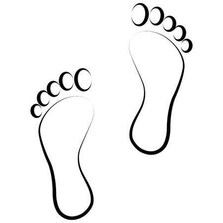 black footprint  . Isolated on background .のイラスト素材