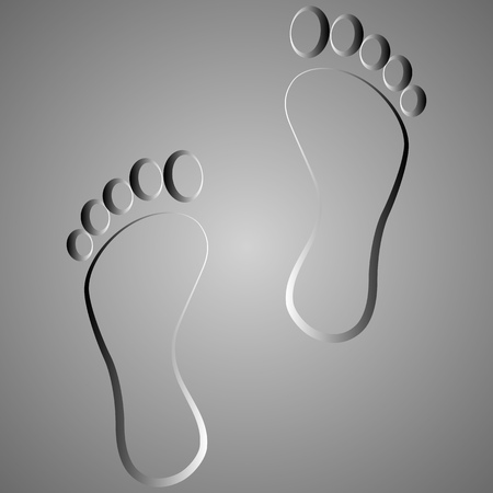 black footprint  . Isolated on background .のイラスト素材