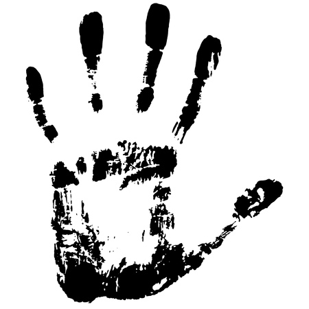 hand footprint of a man isolated on white background, vectorのイラスト素材