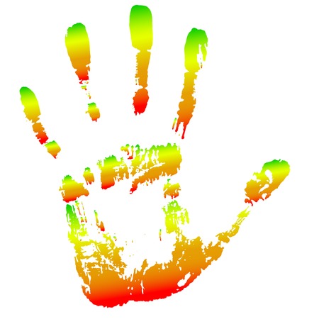 hand footprint of a man isolated on white background, vectorのイラスト素材