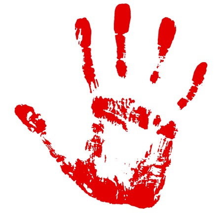 hand footprint of a man isolated on white background, vectorのイラスト素材