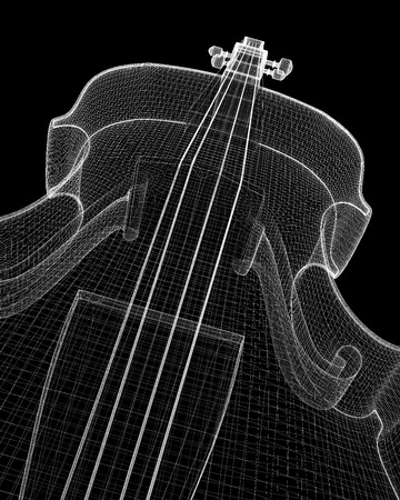 violin model , body structure, wire modelの写真素材