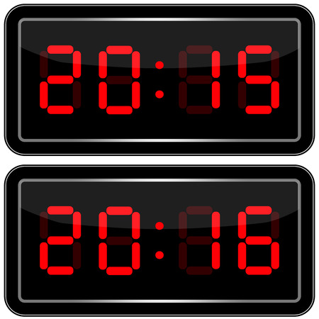 Digital Clock . Digital Uhr Nummer. Vektor illustrationのイラスト素材