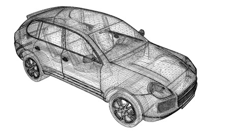 Car 3D modelの写真素材