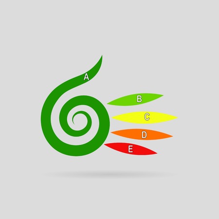stylized palm Energy Performance Scale. Energy efficiencyのイラスト素材