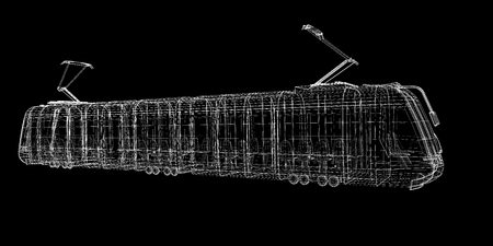 tram , body structure , wire model