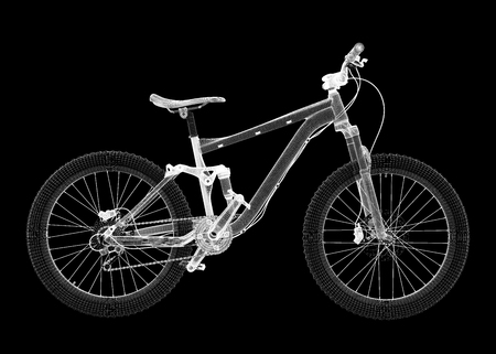 Mountain Bicycle 3D model, body structure , wire modelの写真素材