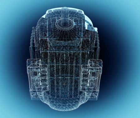 Set of t industrial electric motor ower background