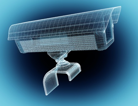 Video camera security system on the background