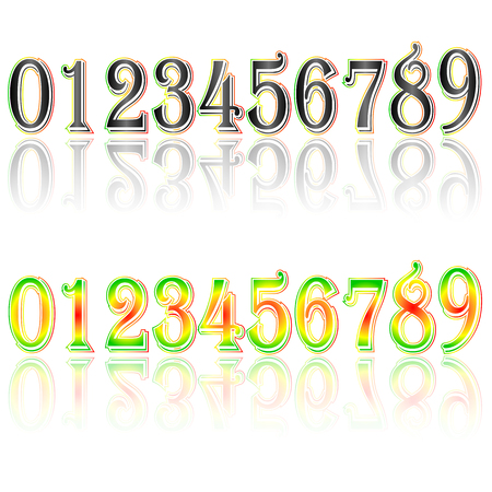 Digital Clock . Digital Uhr Nummer. Vektor illustrationのイラスト素材