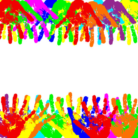 hand footprint of a man isolated on white background, vectorのイラスト素材