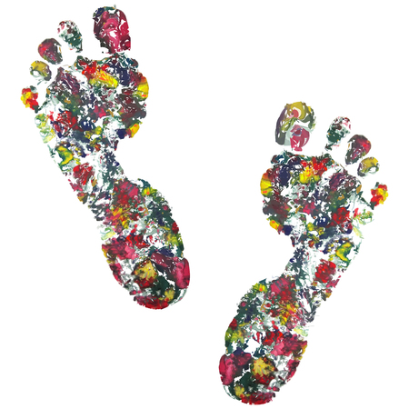black footprint . Isolated on on white background, vectorのイラスト素材