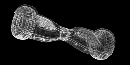 Gyroscooter 3D model, body structure , wire model