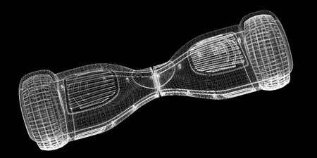 Gyroscooter 3D model, body structure , wire model