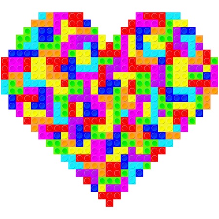 colorful Tetris blocks on the background, vector illustrationのイラスト素材