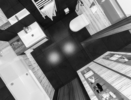 modern design of a bathroomの写真素材
