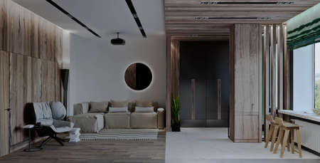 stylish modern interior of the house