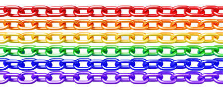 Rainbow chain 3d model isolated on white background