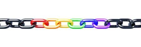 Rainbow chain 3d model isolated on white background