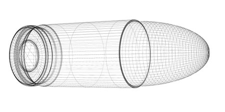 9mm bullet for aa gun isolated on backgroundの写真素材