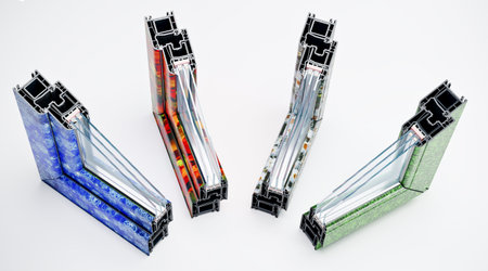 Incision Pvc profile window with triple glazing Laminated according to the seasons of the year