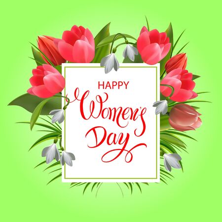 Happy Women Day March 8のイラスト素材