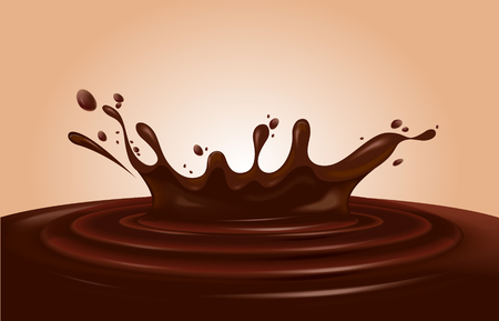 Chocolate splash. Editable vector image.のイラスト素材