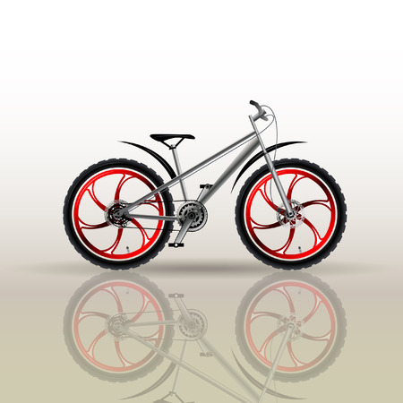 Mountain sports bike. Tuning. Bicycle parts.のイラスト素材