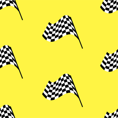 Starting and finishing flags. Vector pattern on white background.のイラスト素材