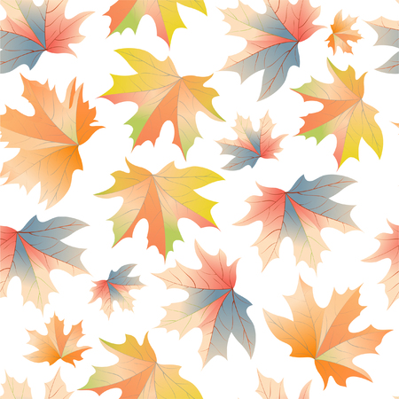 Autumn pattern with maple leaves.のイラスト素材
