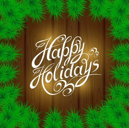 Happy Holidays. Christmas and New Year greeting card.のイラスト素材