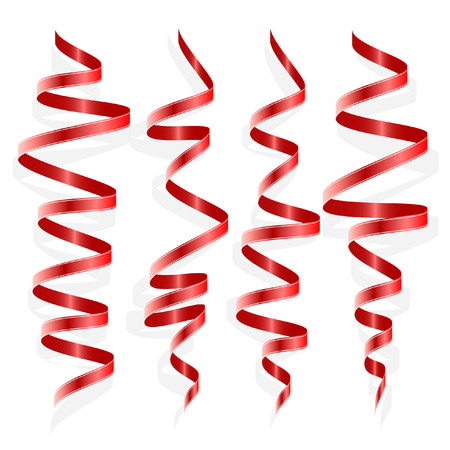 Set of festive and elegant beautiful streamers hanging from the top to the celebrationsのイラスト素材