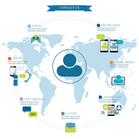Graphic info of contact us concept, vector illustration.のイラスト素材