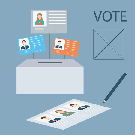 Vote design with candidate and Ballot boxes., vector illustration.のイラスト素材