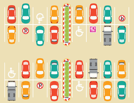 Car park, parking lot , parking zone conceptual Vector Illustration.のイラスト素材