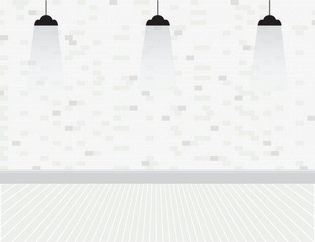 Brick wall with bulbs, background vector illustration.のイラスト素材
