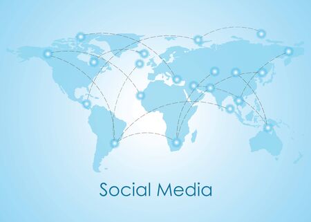 Social media people communication on the world, Social Networking People Conceptual, vector illustration.のイラスト素材
