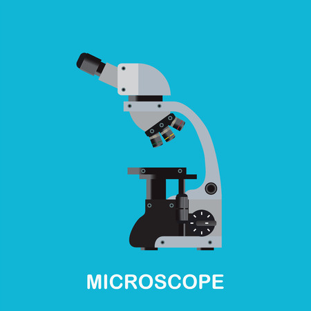Laboratory Microscope machine, Scientific research  isolated on background, vector illustration.のイラスト素材