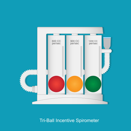 Tri ball incentive spirometer isolated on background.Medical healthcare illustration vector.のイラスト素材