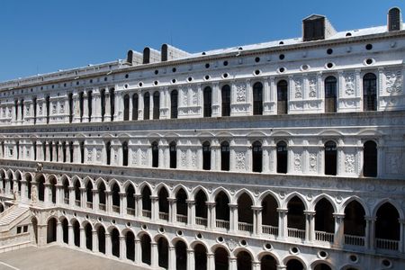 The famous Palazzo Ducale (Doges Palace) at Piazza San Marco (St. Mark's Square) in Venice, Italy.の写真素材