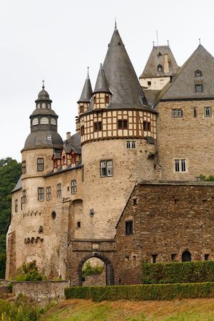 The famous Schloss Bürresheim (Burresheim Castle) is located in the Eifel area in Rhineland-Palatinate, Germany, near the town of St. Johann (Mayen).の写真素材