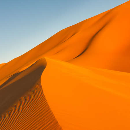 Sand Dunes at Sunset in the Awbari Sand Sea, Sahara Desert, Libyaの写真素材