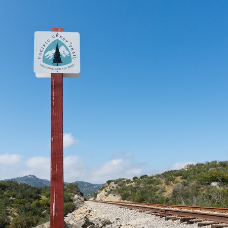 Pacific Crest Trail Sign in California, USAの写真素材