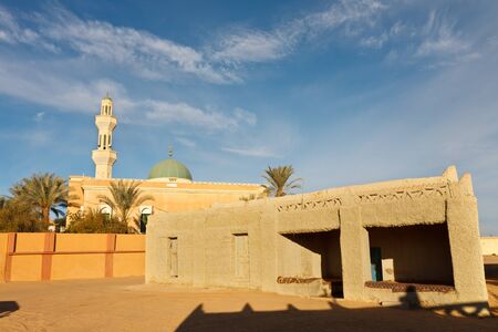 Mosque in a desert city in Libya.の写真素材