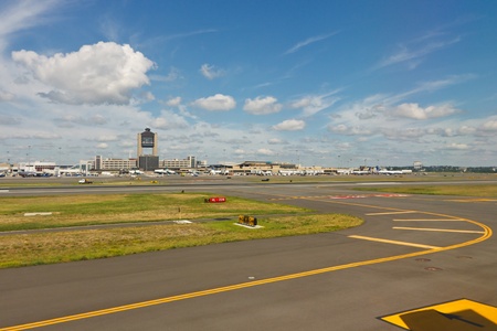 BOSTON - AUG 3: Logan International Airport, Boston, on August 3, 2011. It is the 19th busiest airport in the United States.のeditorial素材