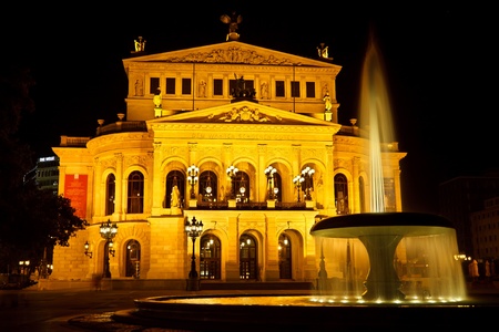 FRANKFURT - OCTOBER 21: Alte Oper at night on October 21, 2011, in Frankfurt. Alte Oper is a concert...