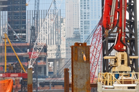 NEW YORK - SEP 3: One World Trade Center construction site, seen on September 3, 2011 in New York. At 1776 ft, the Freedom Tower is the tallest building in New York.のeditorial素材
